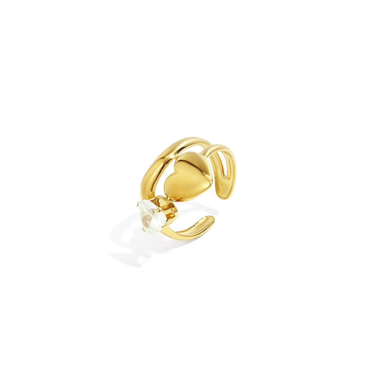 Ring hart en steen
